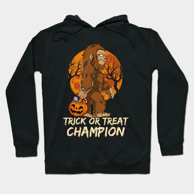 Funny Bigfoot Halloween Trick or Treat Champion Hoodie by HCMGift